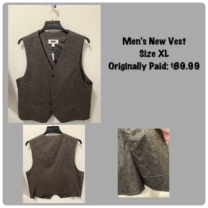 Men’s black/brown button up vest